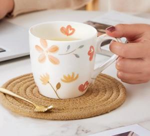 Wholesale coffee mug: Wholesale Household Ceramic Mug Bone China Large Capacity Breakfast Cup Exquisite Coffee Cup