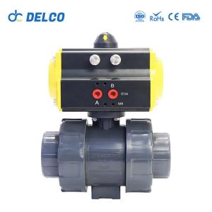 Wholesale industrial mining light: DELCO Plastic Acid-resistant Double Union Pneumatic Ball Valve for Chemicals