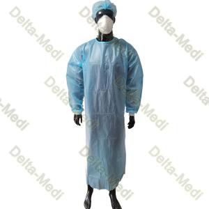Wholesale overlocking: PP Coated PE Film Disposable Isolation Gown AAMI Level 2 AAMI Level 3