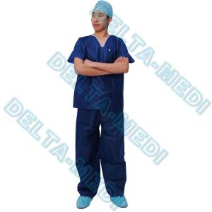 Wholesale non-sterile: Dustproof Breathable V Neck Disposable Scrub Suit Warm Up with Pockets