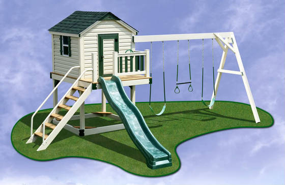 amish vinyl swing sets