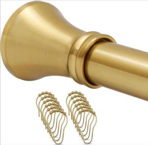 Wholesale nickel alloy wire: Stainless Steel Tension Rod with 12 Shower Curtain Rings - Never Rust, No DrillNon-Slip Tension Rod