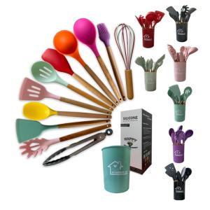 Wholesale kitchen tools set: 11 Pieces In1Set Silicone Kitchen Cooking Tools Stand Kitchenware Spatula Silicone Kitchen Utensil
