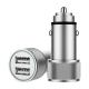 Dual USB 5V 2.4A Metal Alloy Car Charger Portable Phone Fast Charger with CE RoHS Certification