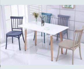 Wholesale wood leg table: 90cm 45cm Coloured Plastic Dining Chairs 250kg Loading