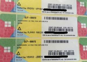 Wholesale Windows: Windows Product Key Sticker Win 10 Pro OEM COA X20 Online Activate 64bit Windows 10 Professional