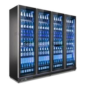 Wholesale refrigerator glass: CFC Free Drink Commercial Display Refrigerator 1700L 4 Full Glass Door