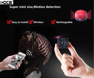 Wholesale audio card: Super Mini HD WIFI Audio IR Camera with Rechargeable Battery Support 128G SD Card and Remote Control