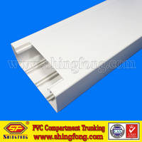 High Quality Plastic PVC Trunking with 3 Compartments 100x50