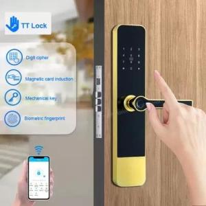 Wholesale fingerprint access control: Apartment Grip Open Smart Fingerprint Door Lock TTLock App Remote Unlock Door Lock