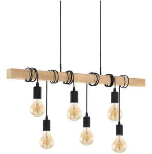 Wholesale industrial lamps: Townshend 6 Bulb Vintage Pendant Light in Industrial Design, Retro Pendant Lamp Made of Steel and Wo