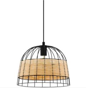 Wholesale dining table: Anwick Pendant Light 1 Bulb Vintage Boho Pendant Light Made of Steel and Rattan, Dining Table Lamp,