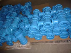 Wholesale pvc pipe fittings: Ductile Iron Pipe Fittings Double Socket Tee with Flange Branch for PVC Pipe