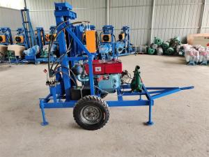 Wholesale tire building machine: 22hp Diesel Wheeled Small Rock Bore Drill Rig Borehole Hydraulic Rotary Water Well Drilling Rig