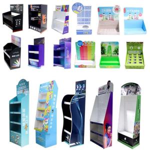 Wholesale counter display stands: Super Floor Cardboard Pop Carton Display with Hooks Sports Product Display Stand