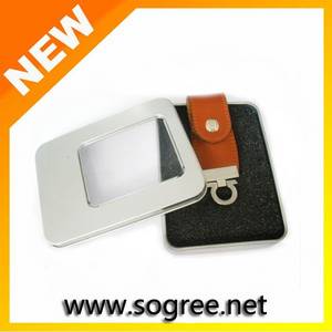 Wholesale custom usb flash drive: Leather USB Flash Drive for Business Gift