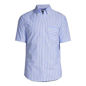 Wholesale hang tags printing: Chicory Blue Stripe Traditional Print Shirt