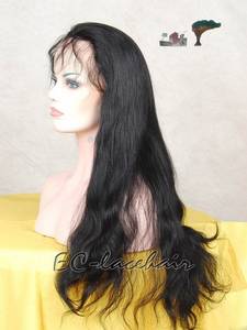 Wholesale virgin remy hair: Indian Virgin Natural Straight Lace Wig