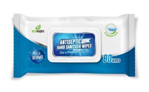 Wholesale Wet Wipes: Ecowipes Antiseptic Hand Sanitizer Wipes, 80 Sheets/Pack