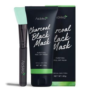 Wholesale skin tightening: AsaVea Blackhead Peel Off Mask with Brush, Black Mask, Blackhead Remover Mask, Purifying Black Peel