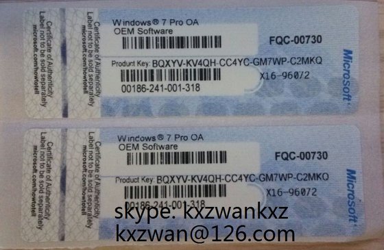 OEM FPP Coa Sticker WINDOWS7 Pro Coa Label, Win 7coa ...