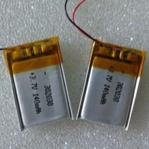 Wholesale lithium ion polymer battery: Lipo Battery 302030 3.7v 140mah Lithium Ion Polymer Battery