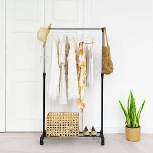 Wholesale wire shelf: 30%off-Expandable Movable Garment Rack for Efficient Bulk Storage