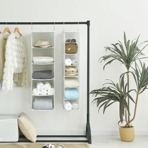 Wholesale safe use fabric: Hanging Storage 5 Shelf Closet Organizer