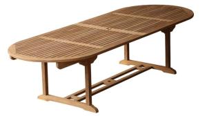 Wholesale teak wood table: Oval Fixed Table 110X300X75 CM