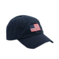 American Flag Dark Blue Needlepoint Baseball Hat