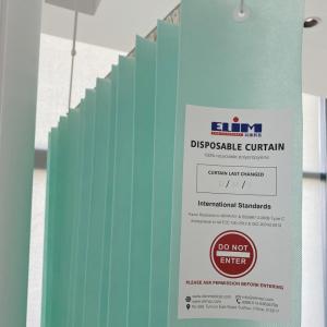 Wholesale curtain fitting: Mint Green Perforated and Non-perforated Disposable Curtains