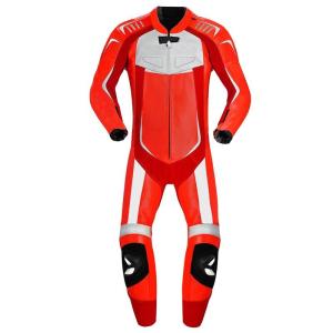 Wholesale leather garments: Custom Motorbike Leather Suit One Piece Leather Suit Made with Cow-Hide Leather