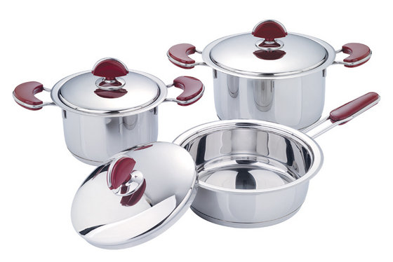 Stainless Steel Cookware Set,6pcs 18/10,Soup Pot,Pan