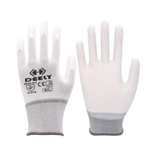 Wholesale label transfer sticker: PU Palm Coated / Top Fit Gloves for Electronics Industry-Shandong Deely Gloves Co., Ltd