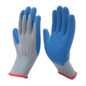 Wholesale cotton glove: 7 or 10 Gauge Cotton Knit Crinkle Latex Gloves with Excellent Grip-Shandong Deely Gloves Co., Ltd