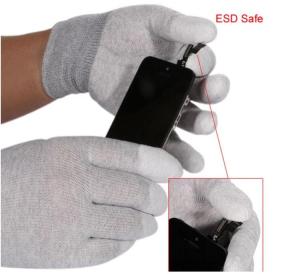 Wholesale cellphone repair machine: PU Top Fit ESD Gloves for Electronic Industry-Shandong Deely Gloves Co., Ltd