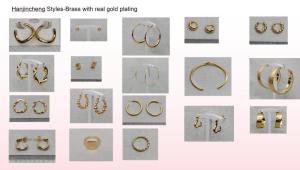Wholesale gold jewelry: Brass Jewelry Real Gold Plating