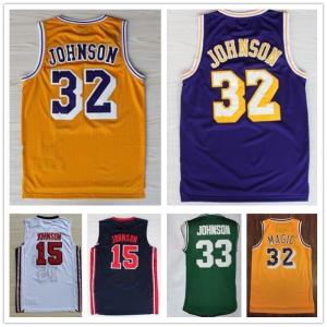 Wholesale top quality: Earvin Magic Johnson Jersey #32, Top Quality Stitched Basketball ALL TEAMS LA