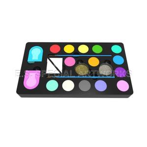 Wholesale custom cosmetic brush: ES-PO-013 14 Customized Colors and 2 Brushes 2 Glitter 2 Sponges 2 Hair Chalk