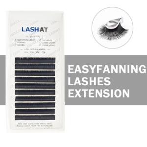 Wholesale cashmere fiber: Blossom Black Colored Lashes Easy Fan C D Eyelash Extensions 0.03 Wholesale Price Easy Fan Eyelash