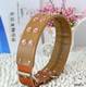 Sell 100% leather pet collars double jewels pet collars dog collar thickening