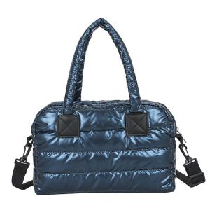 Wholesale Luggage & Travel Bags: Custom Green Puffer Padded Travel Duffel Bag Weekender Travel Bag
