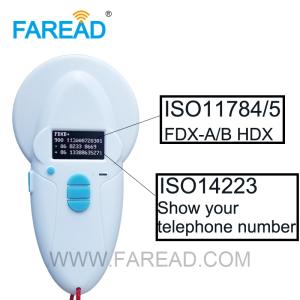 Wholesale portable rfid reader: PET ID Scanner ISO11784/785 Fdx-a, Fdx-b,Hdx Dog Chip Animal Handheld Reader for Vet Clinic Tracking