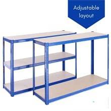Wholesale metal storage shelves: Garage Shelving Units Deep Blue 5 Tier Storage Shelves for Shed Workshop Office Warehouse 180 X 90 X