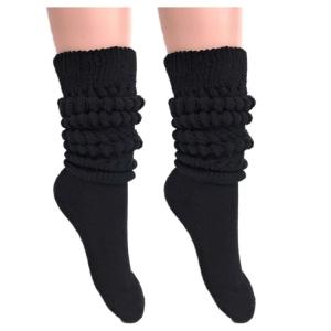 Wholesale toes socks: Women's Extra Long Heavy Slouch Cotton Socks Size 9 To 11