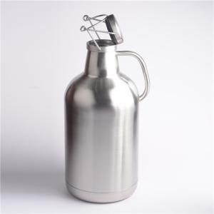 Wholesale homebrew carbonation cap: Amazon 304 Stainless Steel Beer Growler 128oz with Handle