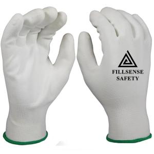 Wholesale auto repair tools: 13Gauge Polyester Liner PU Coated Gloves Polyurethane Coated Work Gloves