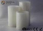 Colorful Bark Texture Finish Warm White Light Real Wax Led Candle Set Of 3