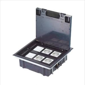 Wholesale box filler: 12 Module Capacity Socket Box Black Cover Plastic Floor Socket