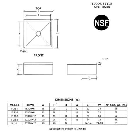 Mop Sinks 16 Gauge Stainless Steel Floor Mop Sinks By Aero Manufacturing Kitchensource Com